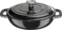 ERNESTO® Gusseisen-Servierpfanne Kochtopf Schmorpfanne Topf Ø 25 cm schwarz