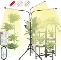 LED Pflanzenlampe Vollspektrum Höhenverstellbar Dimmbar,Pflanzenlicht mit Ständer Timer 3Modi,Wachstumslampe Gewächshaus Zimmerpflanze(3 Lichtröhren)