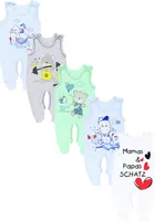 TupTam Unisex Baby Strampler mit Aufdruck 5er Set, Farbe: Junge 2, Größe: 56