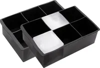 2er Set Eiswürfelform Silikon, Würfel 5x5x5 cm, schwarz