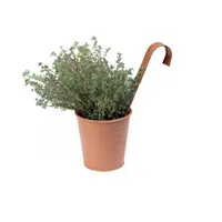 Závesný kvetináč BROWN Kvetináč na bylinky na zavesenie Kvetináč s háčikom Kuchyňa Balkón Kovový okrúhly Ø 13cm