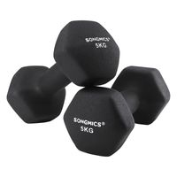 SONGMICS Kurzhanteln 10kg丨2er Set 2 x 5 kg丨Hexagon Krafttraining, zu Hause im Büro Fitnessstudio schwarz SYL60BK