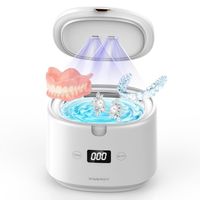 SWAREY Ultrazvuková čistička U-V pro zubní náhrady, 45 kHz, 30 W, ultrazvuková čistička držáků, 230 ml, přenosná ultrazvuková čistička pro všechny zub