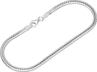 Armband 925 Sterling Silber 19cm Fuchsschwanzketten oval gedrückt Damen Armkette