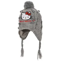 Mütze mit Zöpfen Hello Kitty Grau 50 cm
