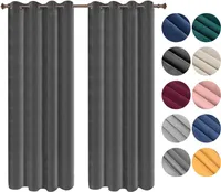 WOLTU Verdunklungsgardine mit Ösen Samtvorhang Thermogardine, 300 g/m² Schwere Verdunkelungsvorhang Dunkelgrau 140x225 cm (2 Stück)