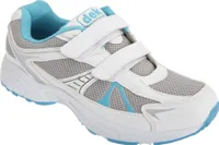 Dek Moon Damen Turnschuhe / Sneakers / Sportschuhe, mit Klettverschluss DF931 (42 EU) (Weiß/Blau)