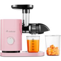 AOBOSI Entsafter Slow Juicer mit Reverse Funktion Knopf, Slow Masticating Juicer für Obst und Gemüse, 150W, Zartrosa