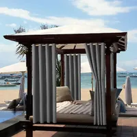 2er-Set Outdoor Vorhang Gardinen Verdunkelungsvorhang Blickdicht, Garten Patio Balkon Wasserdicht Sonnenschutz & Sichtschutz Outdoorvorhäng (132*213cm