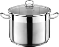 Benvita-Profi 10L Edelstahl Kochtopf Ø26cm - Induktions-Suppentopf mit Glasdeckel - Energieeffizienter Jumbo-Topf für große Familien