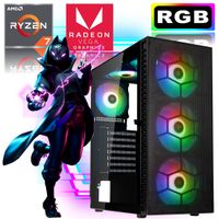 Gaming PC AMD Ryzen7 5700G - AMD Radeon VEGA Grafik - 512GB M.2 NVMe SSD - 32GB DDR4 - Windows 11 - WLAN - RGB Tower - Gamer PC Desktop PC Gaming Computer