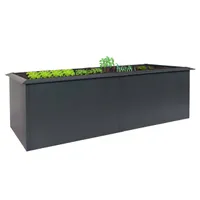 Hochbeet HWC-N24, Metallhochbeet Gemüsebeet Blumenkasten Pflanzkübel, Schneckenkante 78x250x90cm Eisen 65kg, anthrazit