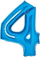 AMSCAN 9914054 Fóliový balónek XL číslo 4 - 63 cm, modrý
