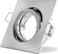 Einbaustrahler Eisen gebürstet eckig schwenkbar 68mm max. 50W Bajonettverschluss