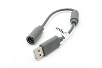 vhbw USB-Adapter-Kabel Breakaway Kabel mit Stolperschutz kompatibel mit Microsoft Xbox 360 Controller - grau