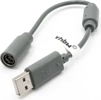 vhbw USB-Adapter-Kabel Breakaway Kabel mit Stolperschutz kompatibel mit Microsoft Xbox 360 Controller - grau