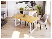 Furneo | Klapptisch LOFT - 160/260 cm - Eiche Lancelot - Metallbeine in Weiß - Stilvoll und stabil