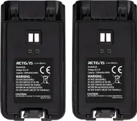 Retevis RT668 Walkie Talkie Akkus, Wiederaufladbare Li-Ion Akkus, 3,7 V 1200 mAh, Kompatibel mit Walkie Talkie RT668, Funkgerät (Schwarz, 2 Stück)
