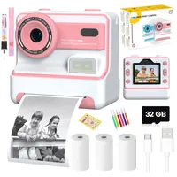 📷 Detská okamžitá kamera HDeye - duálna kamera 1080P, termálna tlač, 32 GB, 1200 mAh, nálepka DIY
