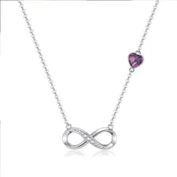 Damenarmband, 925 Sterling Silber/Rose Gold, Herzarmband, Kristalle, verstellbar, Valentinstag, Muttertag, Geburtstag, lila