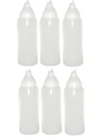 6 transparente Quetschflaschen 750 ml tropffrei Ketchupflaschen Senfflasche Mayonaiseflasche