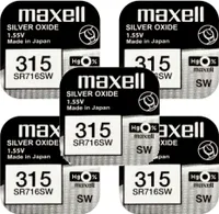 5 x Maxell 315 SR716SW Uhren Batterie Knopfzelle Silberoxid 1,55V Neu V315 23mAh - 1,7mm x 7,9mm