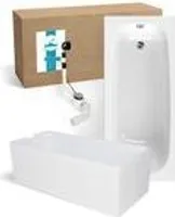 Calmwaters® Premium Badewanne Komplettset 170x75 cm Original,  EU, 3in1 Acryl-Badewanne mit Wannenträger & Ablaufgarnitur, Körperformbadewanne, Rechteckbadewanne 170 x 75, 200 l, Weiß