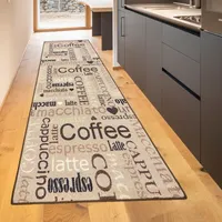 Teppich mit Schriftzug Coffee Cappuccino Größe - 67 x 180 cm