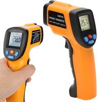 Ariko Infrarot-Laser-Thermometer - Oberflächenthermometer - Berührungslos - Laserpointer - Schwarzlicht-LCD-Bildschirm - Inklusive Batterien - Orange - bis zu 550º
