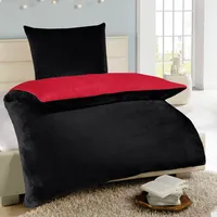 Dwustronna pościel Cashmere Touch - Cloud Castle ( 135x200cm / 80x80cm ) Czerwony - Czarny