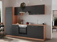 Küche Küchenzeile Küchenblock Einbauküche Buche Grau Gerda 270 cm Respekta