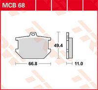 Klocki hamulca tarczowego TRW Lucas 680-68 MCB68 All round organic