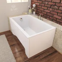 BADLAND Badewanne Rechteck Capri 100x70 mit Acrylschürze, Füßen und Ablaufgarnitur GRATIS
