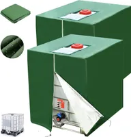2STK IBC Tank Abdeckung,Wassertank Staubdichte Anti-UV-Schutzabdeckung,Grün Abdeckplane für Wassertank 1000L, Geeignet für 1000L IBC-Tank Container Regenwassertank mit Reißverschluss 420D