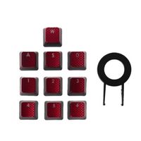 10 Stück / Set Spieletastatur Tastaturkappen Ersatzbeleuchtete Tastenkappen in Rot für Corsair K70 K65 K95 G710 RGB STRAFE Mechanische Tastatur