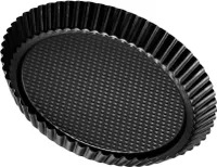 Zenker Obstkuchenform  28cm PURE, Backform für leckere Obsttorten, Tarte- und Quicheform (Farbe: schwarz)