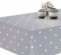 Größe:130 x 160 cm PVC Tischdecke Star grau Sterne Weiss Wachstuch · Breite /& Länge wählbar · abwaschbare Tischdecke Weihnachten