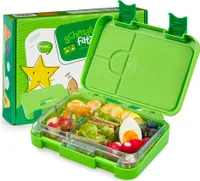 Schmatzfatz Junior Brotdose für Kinder mit Fächern, Bunte Kinder Brotdose, Bento Brotdose Unterteilt & Auslaufsicher, BPA-Freie Lunchbox für Kindergarten/Kita, Kinder Bento Box, Sichere Vesperdose