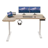 Hilodesk 150cm L Elektryczne Biurko stojące z regulowaną wysokością, biurko stojące do domowego biura, biurka komputerowego, beżowe