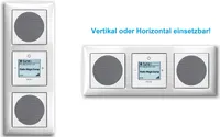 Busch Jäger Unterputz WLAN iNet Internet Radio 8216 U (8216U) Komplett-Set im eleganten Balance SI // 2 x Lautsprecher + Radioeinheit + Abdeckungen + 3 fach Rahmen