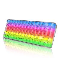 HXSJ V700T mechanische Tastatur mit 61 Tasten, 6 Hintergrundbeleuchtungseffekte | 8 Hintergrundbeleuchtungsfarben | schwebende ABS-Tastenkappen