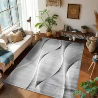 Kurzflor Teppiche Teppich Schlafzimmer Teppiche im modernen Stil Teppich Wohnzimmer , Größe :  160 cm x 230 cm , Farbe : Schwarz-6