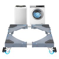 Waschmaschinen-Untergestell Zaberfeld Waschmaschinen Sockel mit 4 Rollen Podest max. 300 kg Edelstahl Grau