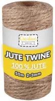 Creative Deco 50m Juteschnur Natur Braun | 164 Fuß | 2-3 mm Dicke 3-Lagig | Jutekordel Jutegarn Hanfschnur Juteband Paketband | Jute Schnur Kordel