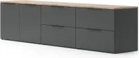 Vicco Wohnwand Wido, 3 Teile, Anthrazit/Sonoma