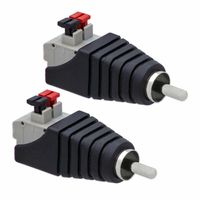 2X Cinch RCA-Stecker Adapter > Terminal Block 2 Pin Druck Klemmen Kabel Verstärker