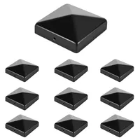 Aopunly 10x Pfosteankappe Pyramide 91X91mm Abdeckkappe für Pfosten Zierkappe Schwarz