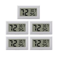 INF Mini-Digital-Hygrometer / Thermometer 5er-Pack Weiß