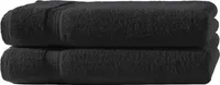 2 Handtücher schwarz 50x100 cm Set Baumwolle Handtuch Frottee flauschig weich
