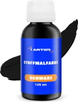 7 Artists Textilfarbe Waschmaschinenfest - Textilfarbe Schwarz 125 ml | Stofffarbe | Stoffmalfarben Waschfest | Textilfarben | Fabric Paint